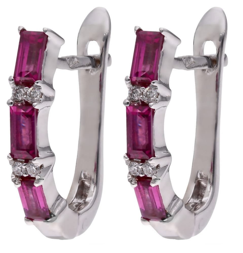 Kolczyki Ag 925 Rodolit z diamentem CVD-3151-E-ROD