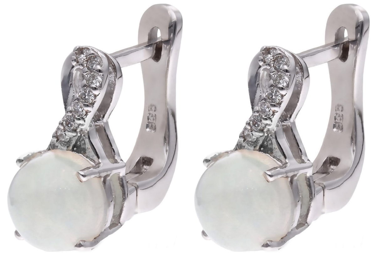 Kolczyki Ag 925 Opal z diamentem CVD-3441-E-OP