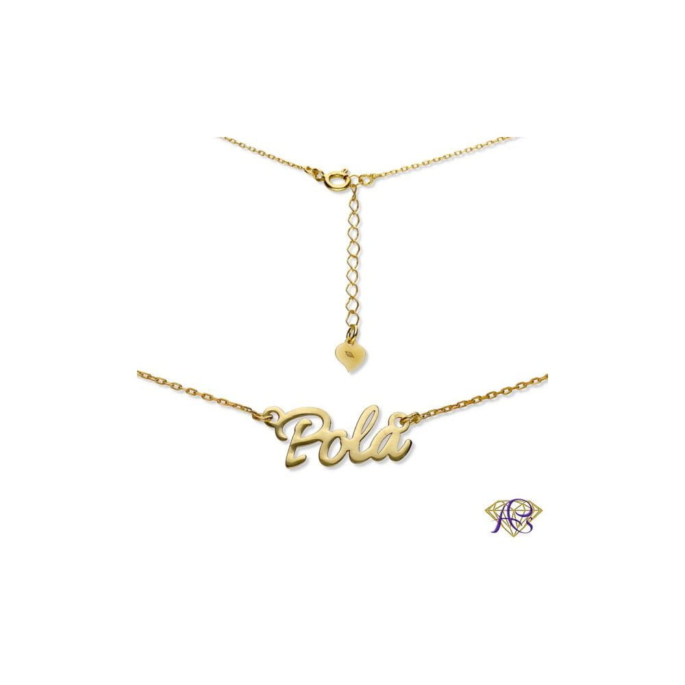 Naszyjnik srebrny Ag 925 złocony imię Pola POLA/CEL/Z