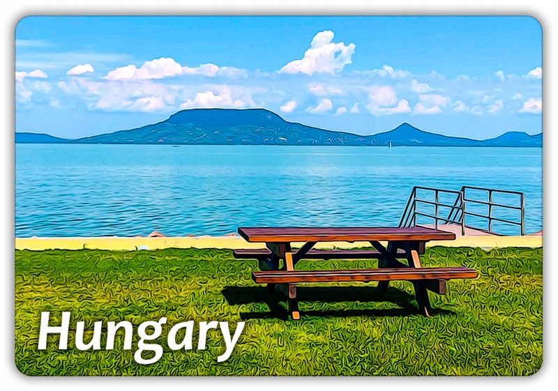 WĘGRY - Jezioro Balaton - Krajobraz - Magnes na lodówkę