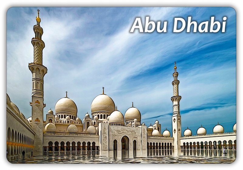 ABU DHABI - Wielki Meczet Szejka Zajida - Emiraty - Magnes na lodówkę