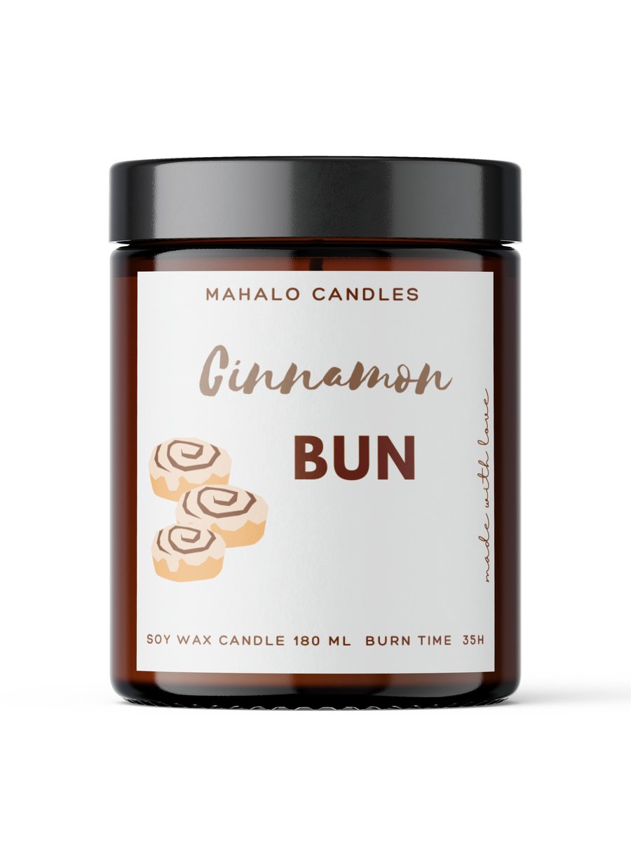 Świeca sojowa CINNAMON BUN 180ml Handmade MahaloCandles
