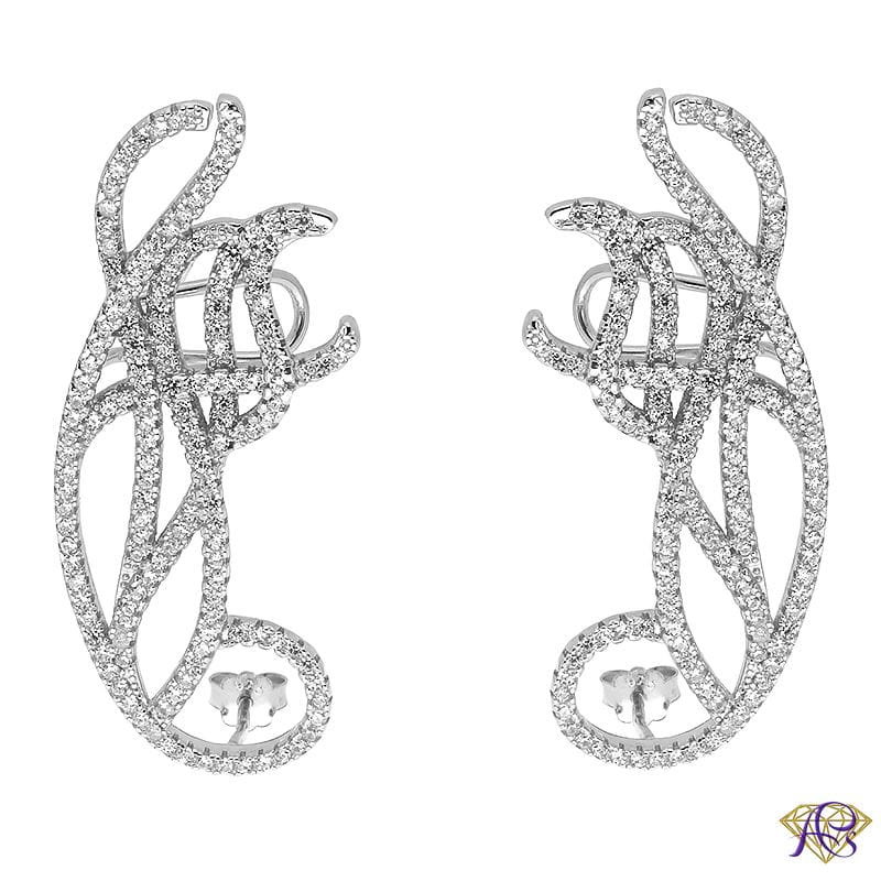 Srebrne rodowane kolczyki nausznice KOL051121