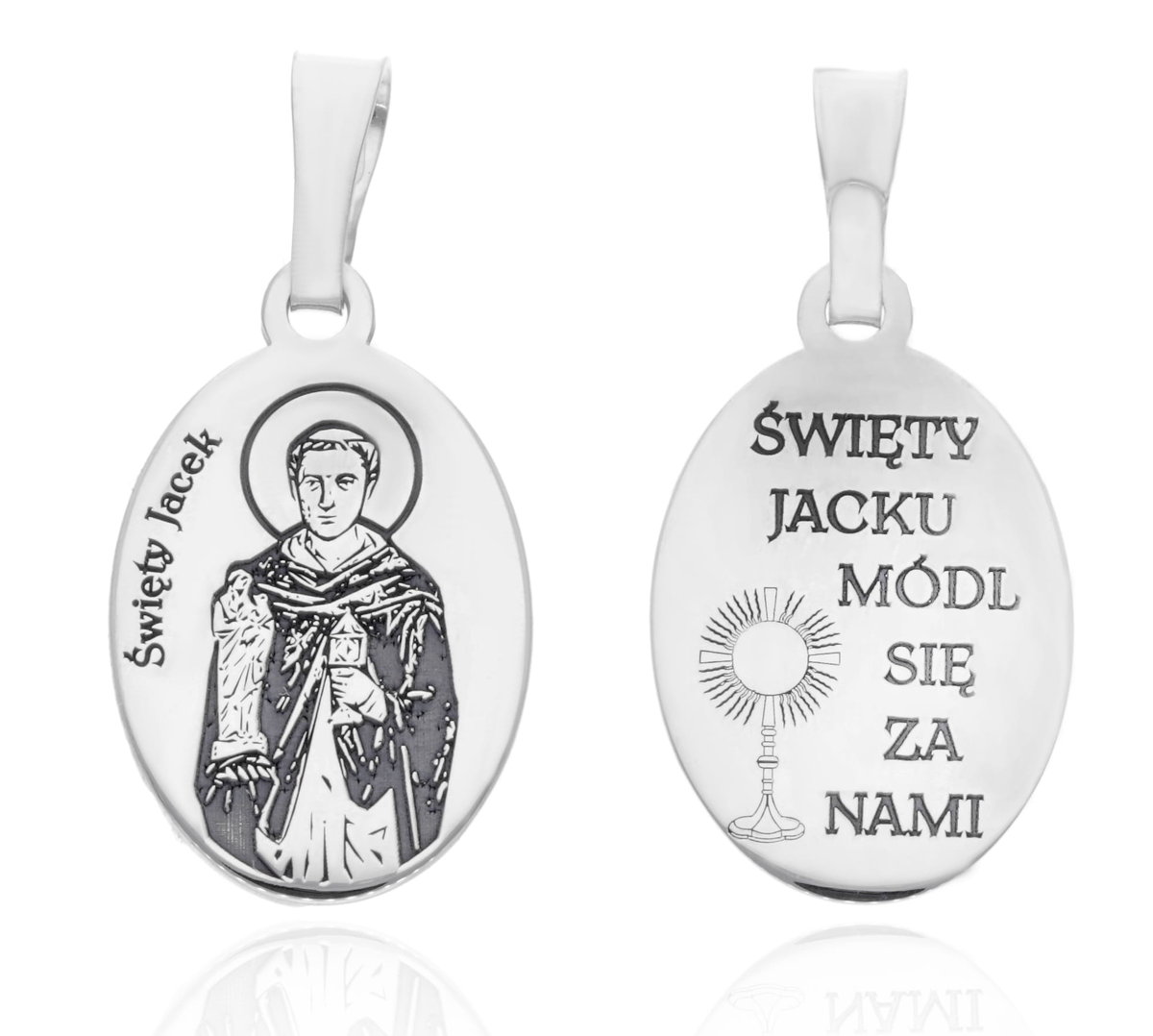 Srebrny medalik Ag 925 rodowany Św. Jacek MDC086R