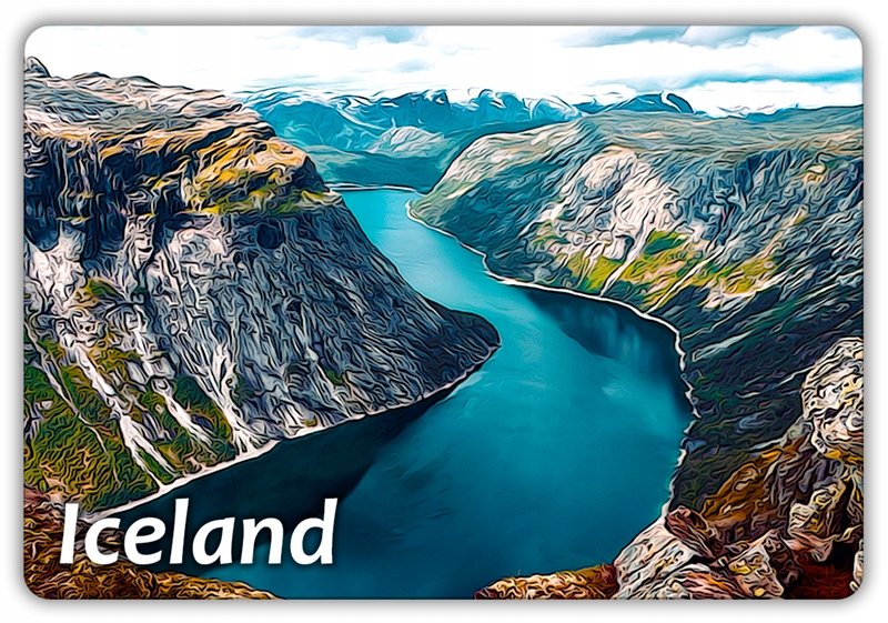 ISLANDIA - Krajobraz - Góry - Magnes na lodówkę