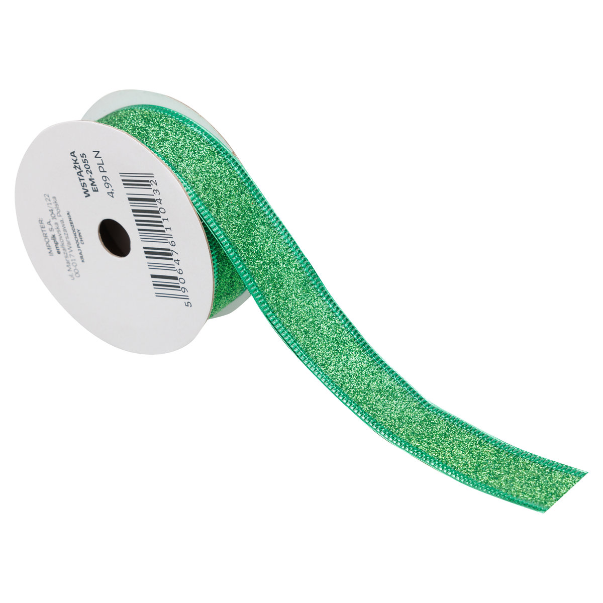 SPARKLEZ Wstążka zielona 2,5cm x 3m