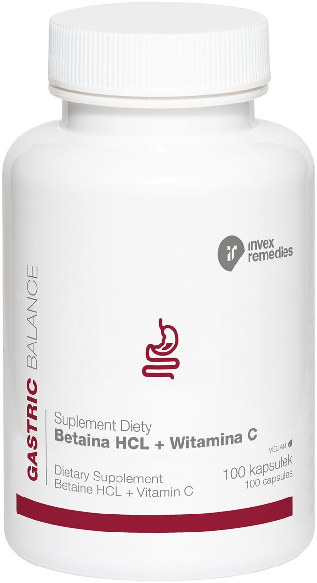 Suplement diety, Invex BETAINA HCL + WITAMINA C 100 kaps.