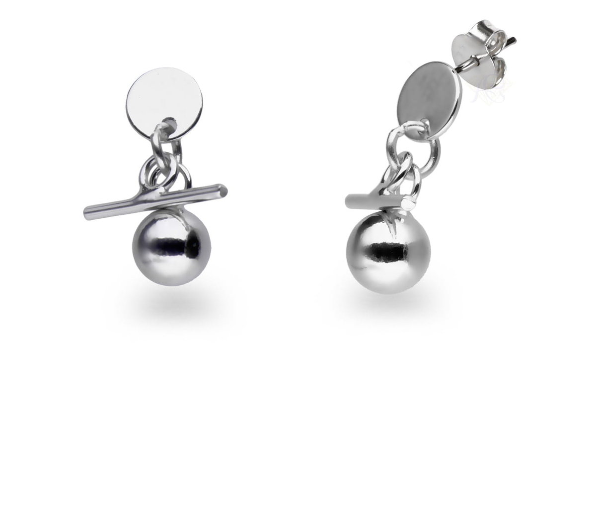 Srebrne kolczyki Ag 925 rodowane kulka 1140322KSS