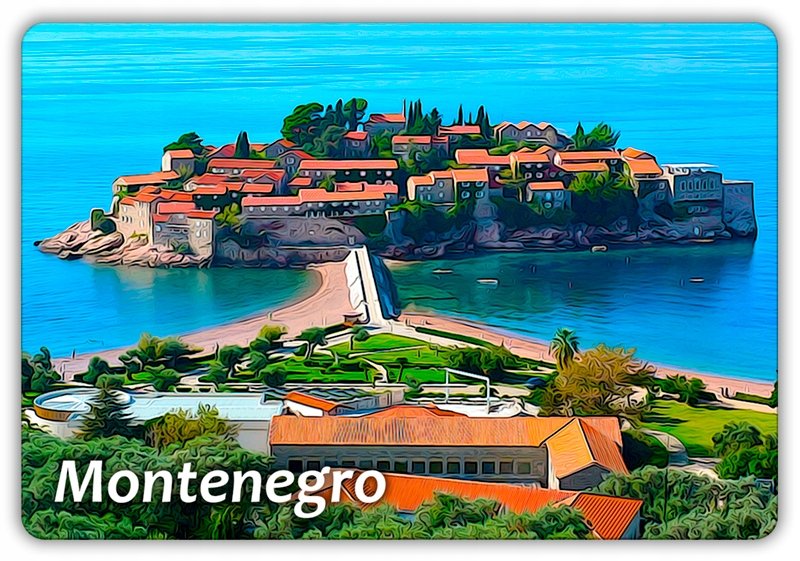 CZARNOGÓRA - Plaża - Budva - Magnes na lodówkę