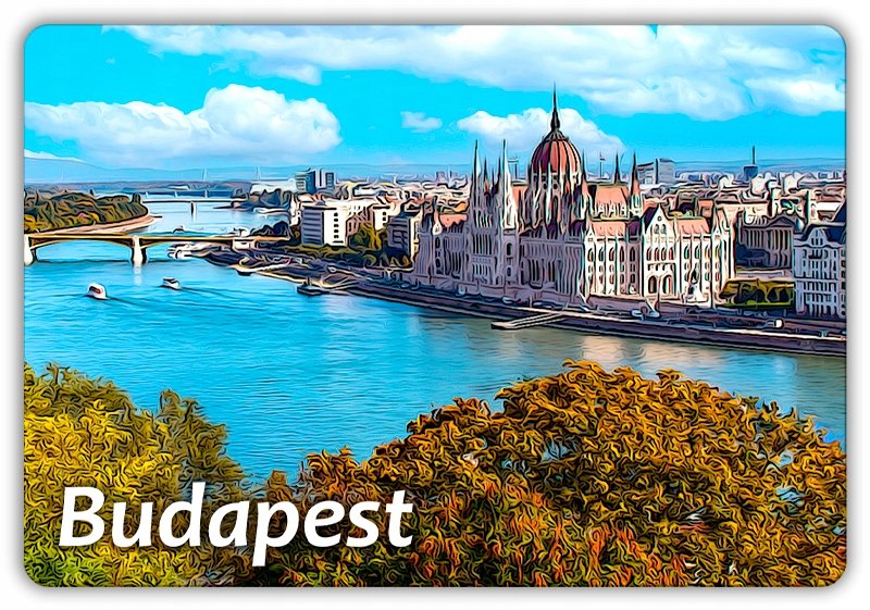 BUDAPESZT - Dunaj - Panorama - Stolica - Budapest - Magnes na lodówkę