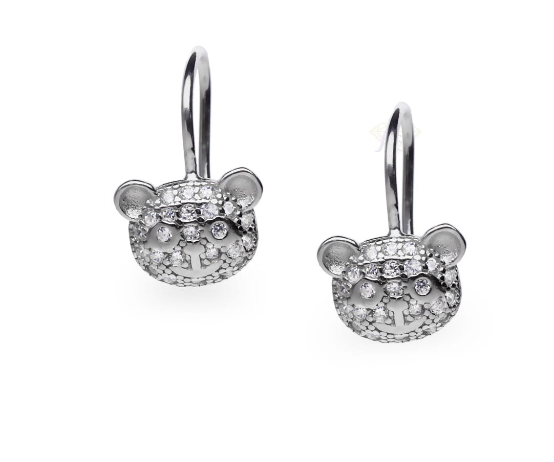 Srebrne kolczyki Ag 925 rodowane misio 910322KSB