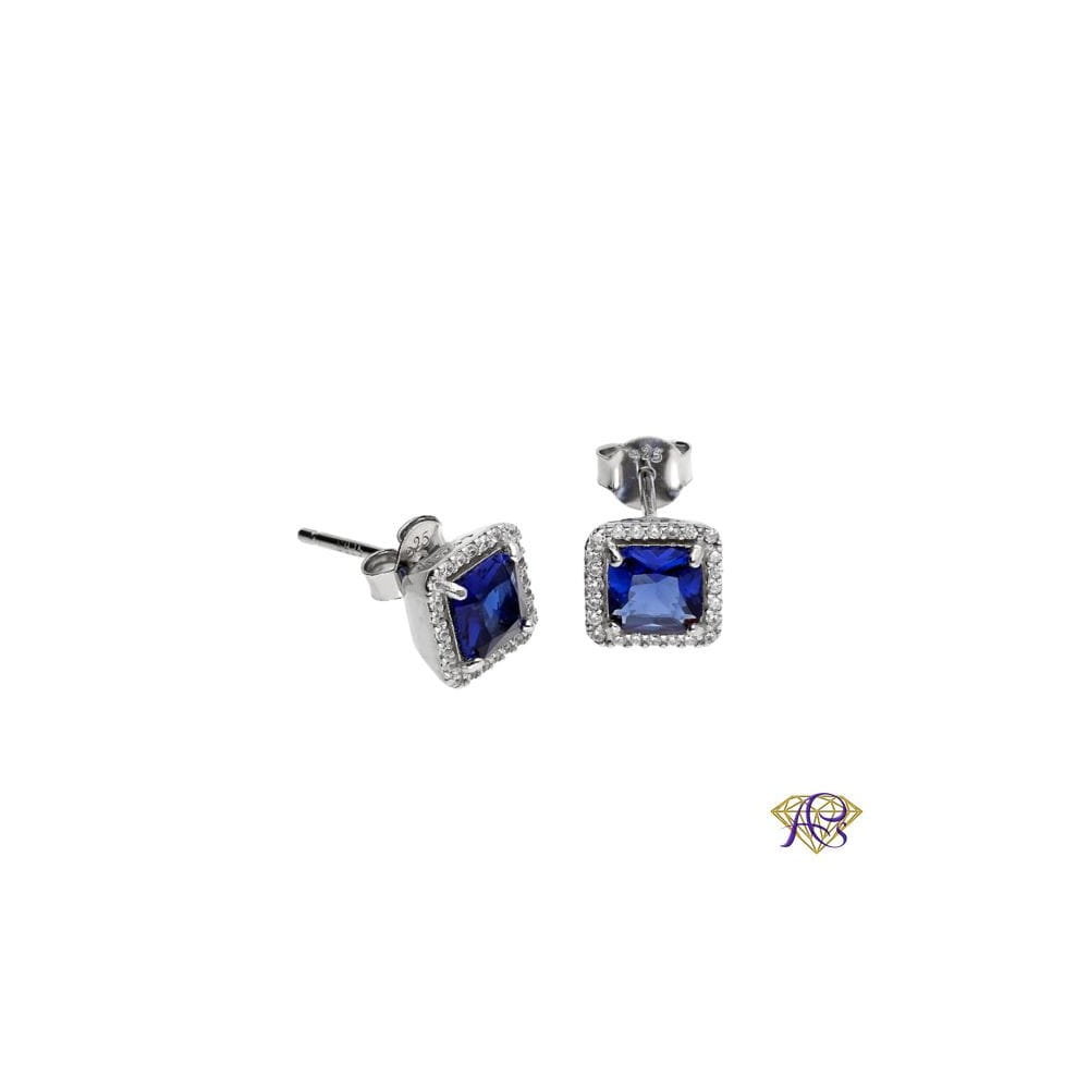 Kwadratowe kolczyki srebrne na sztyfcie IMK 090862