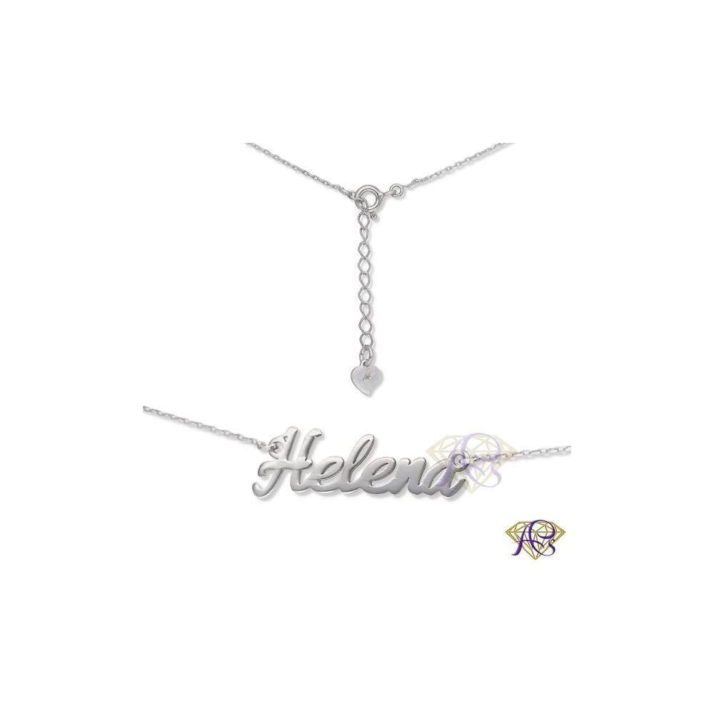 Naszyjnik srebrny Ag 925 rodowany imię Helena HELENA/CEL/R