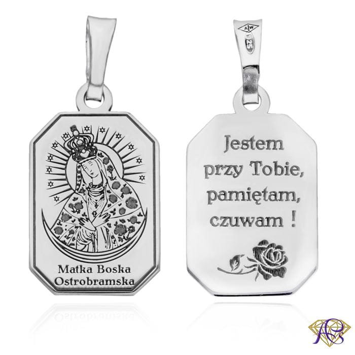 Srebrny medalik Ag 925 rodowany M.B. Ostrobramska MDC110R