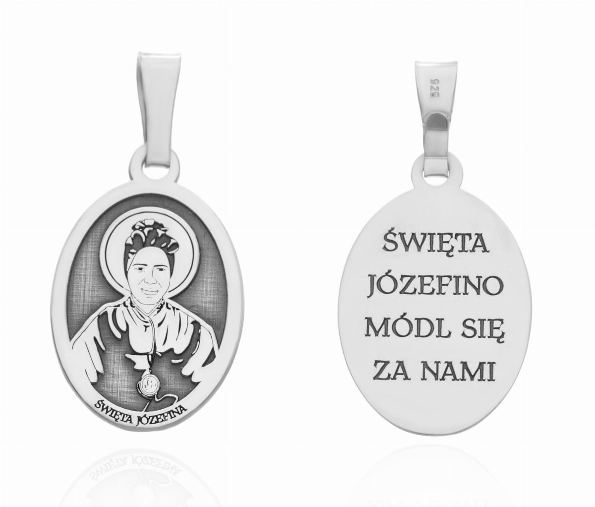 Srebrny medalik Ag 925 rodowany Św. Józefina MDC068R