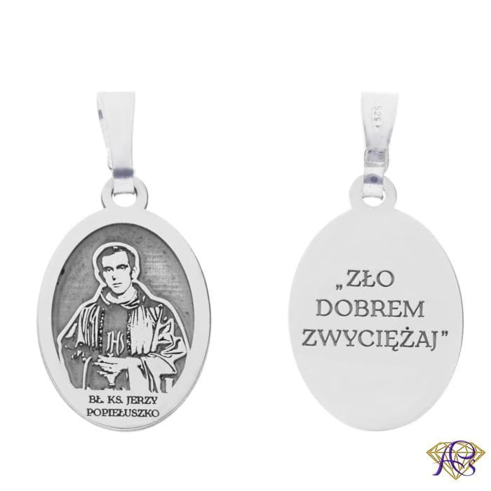 Srebrny medalik Ag 925 Bł. Ks. Jerzy Popiełuszko MDC057R