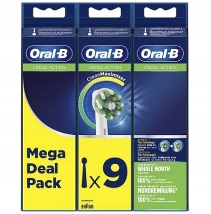 Oral-B CROSS ACTION Końcówki Wymienne Szczoteczka Elektryczna 9 Główek