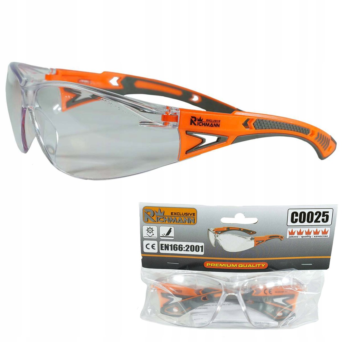 Richmann Uniwersalne Okulary Ochronne Prof Bezbarwne 1 Klasa Optyczna C0025