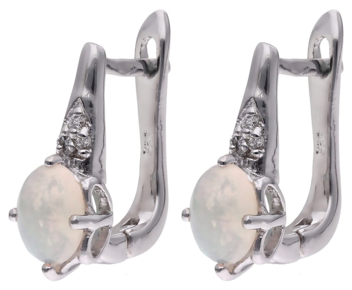Kolczyki Ag 925 Opal z diamentem CVD-3365-E-OP
