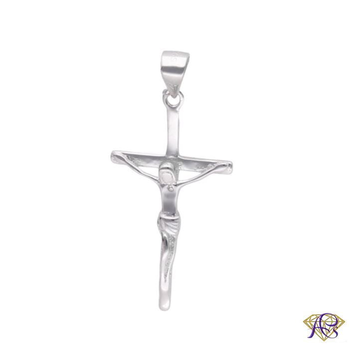 Srebrny krzyżyk rodowany Ag 925 KC039