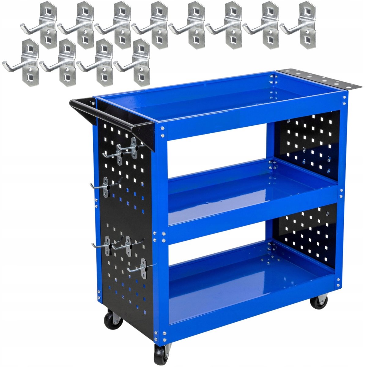 Szafka Narzędziowa Wózek Warsztatowy 3-Półki Mobilna Na Kółkach 11631