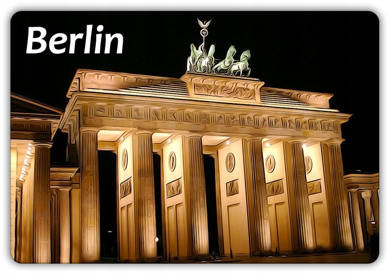 BERLIN - Brama Brandenburska - Zabytkowa budowla - Magnes na lodówkę