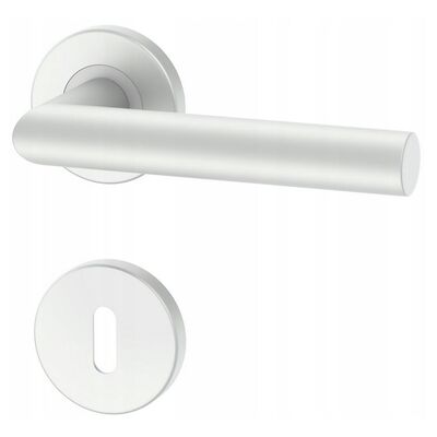 Klamka UNO srebrna na okrągłym szyldzie na klucz Italian Line