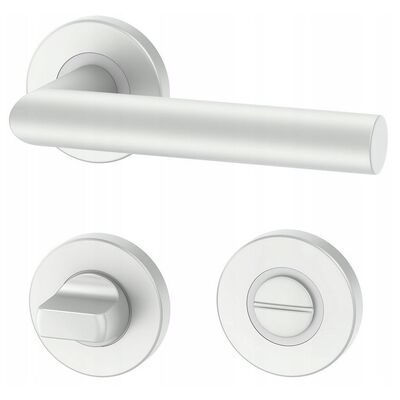 Klamka UNO srebrna na okrągłym szyldzie do WC Italian Line