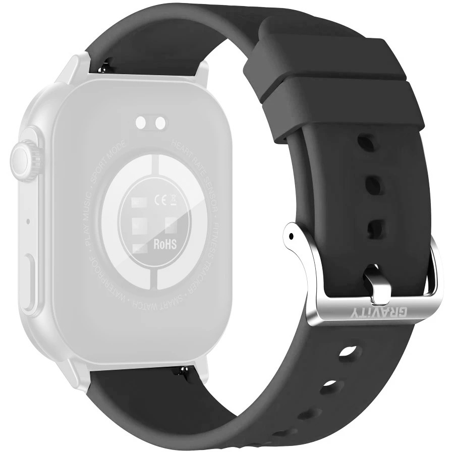 Pasek GRAVITY czarny gładki - 22 mm