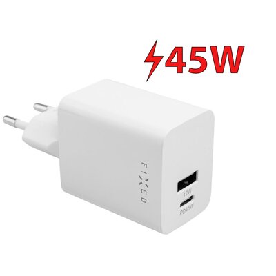 Fixed Ładowarka sieciowa Mini, USB-C PD/USB, 45W FIXC45M-CU-WH Biała