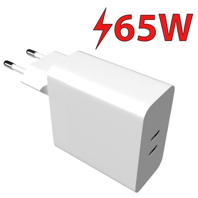 Fixed 2x USB-C, obsługa PD, 65W, biała