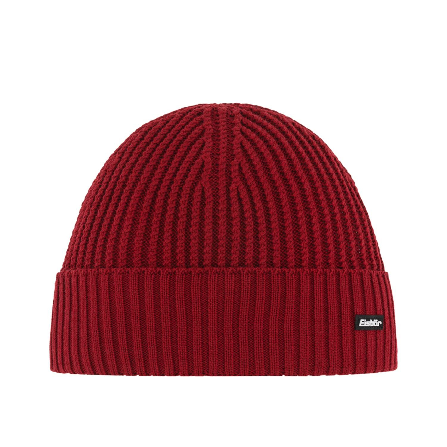 Czapka z wełną merino unisex Eisbar Nordic MU dark red - ONE SIZE