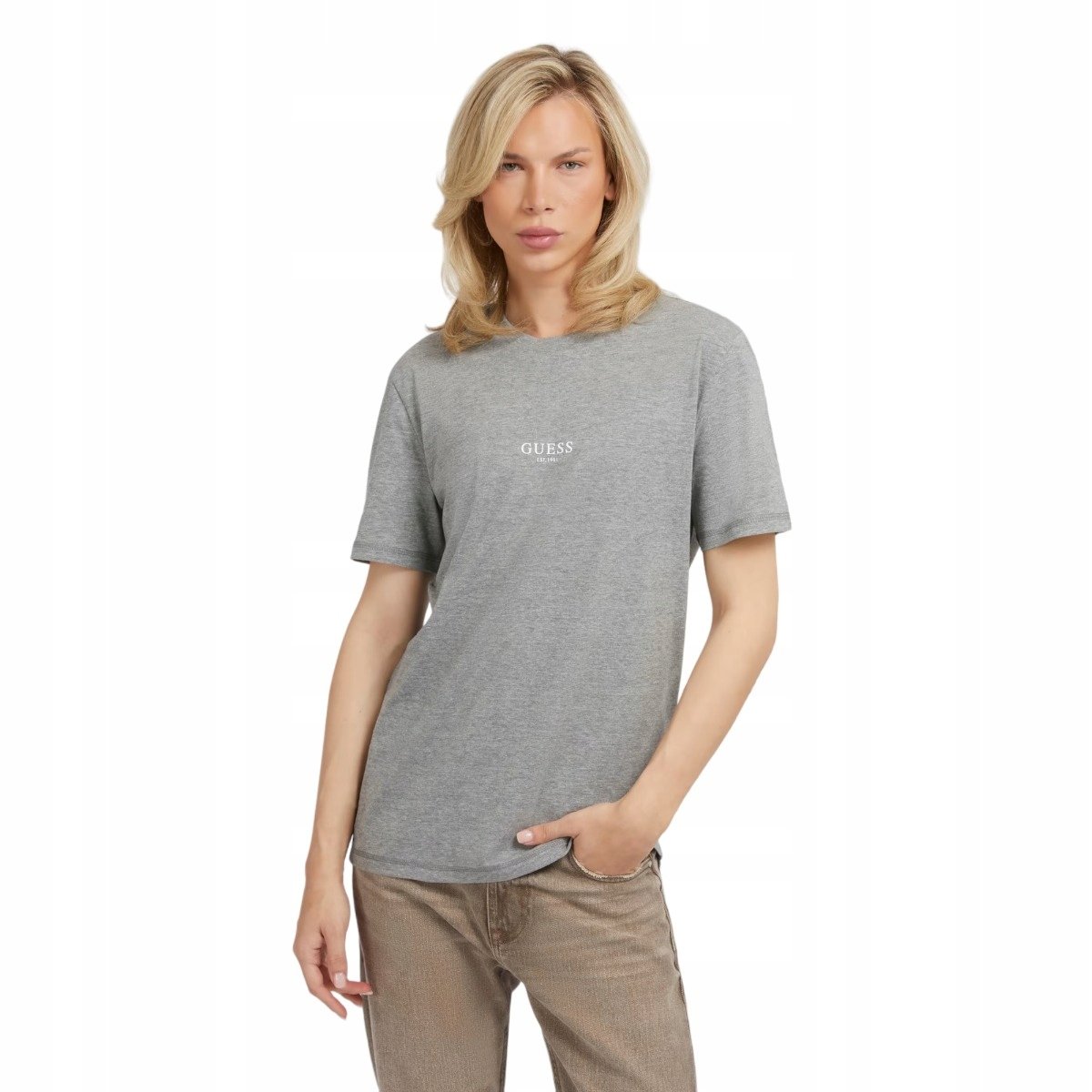 Guess Koszulka Męska T-Shirt Aidy Cn Szara R.S