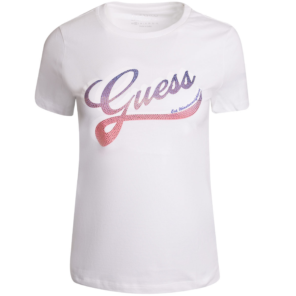 GUESS KOSZULKA DAMSKA T-SHIRT SHADED BIAŁA r. XS