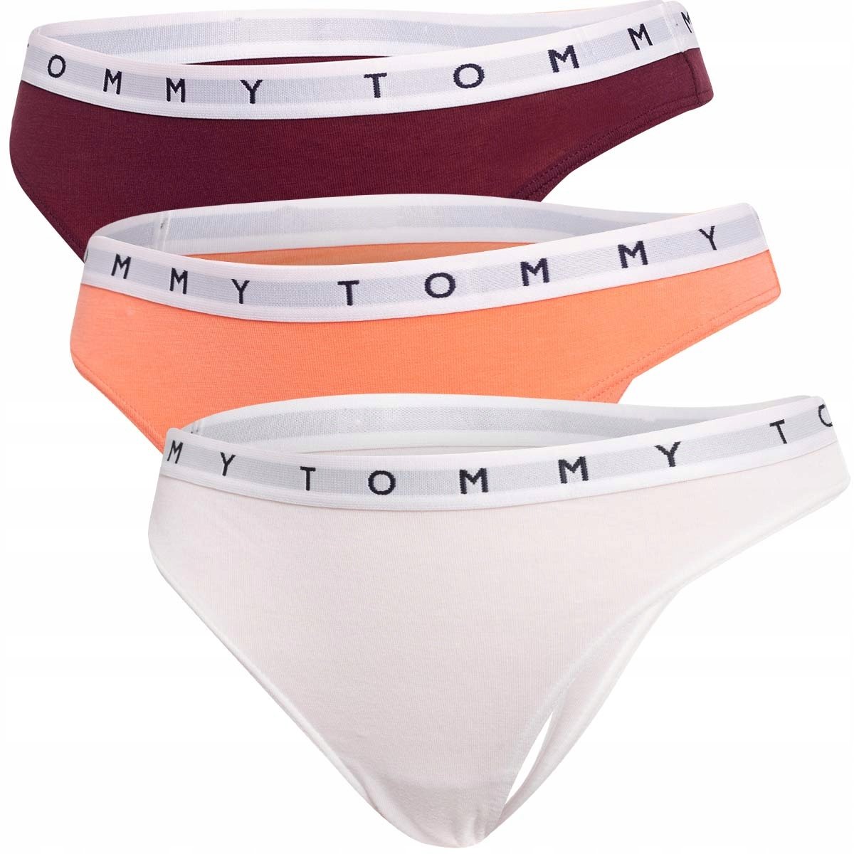 TOMMY HILFIGER MAJTKI DAMSKIE STRINGI 3P THONG XS