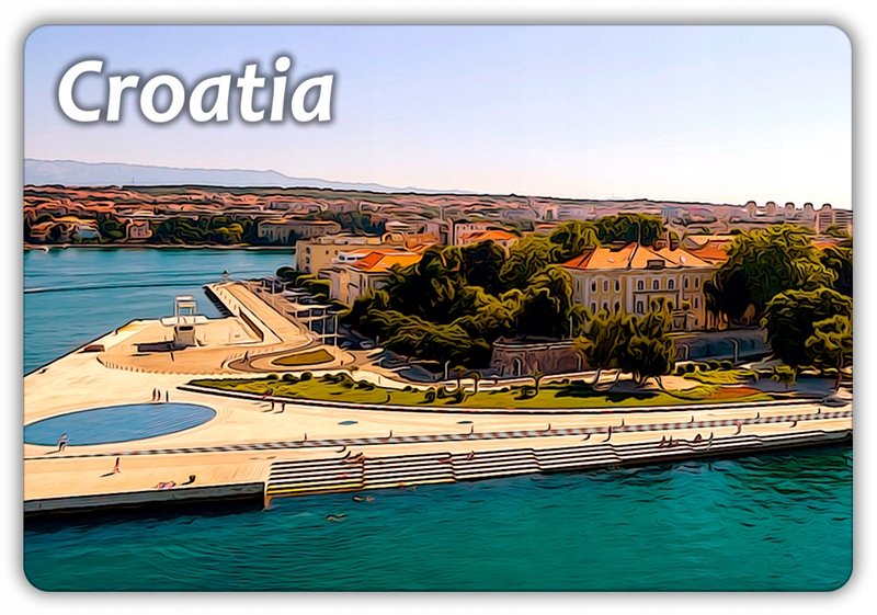 CHORWACJA - Zadar - Panorama - Magnes na lodówkę