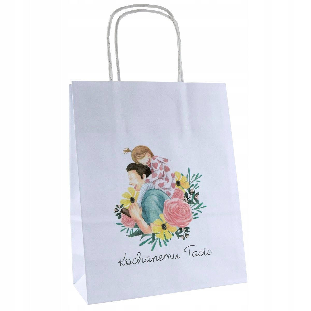Torba prezentowa z nadrukiem DZIEŃ TATY torebka papierowa 18x8x22cm