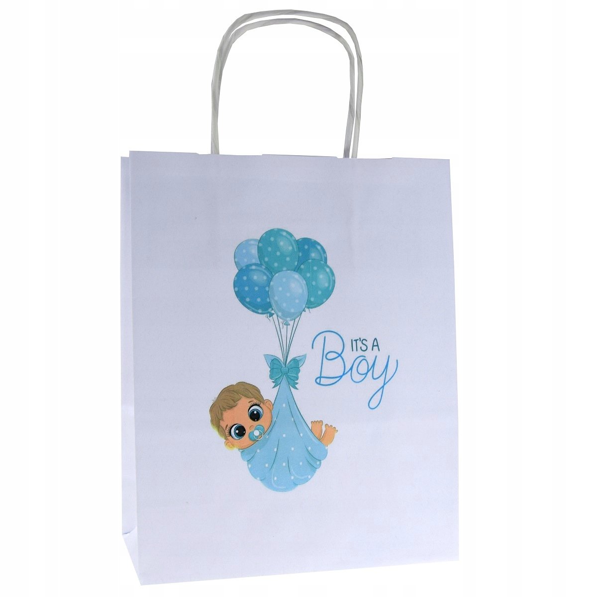 torba prezentowa z nadrukiem It's a boy 18x8x22cm na baby shower torebka