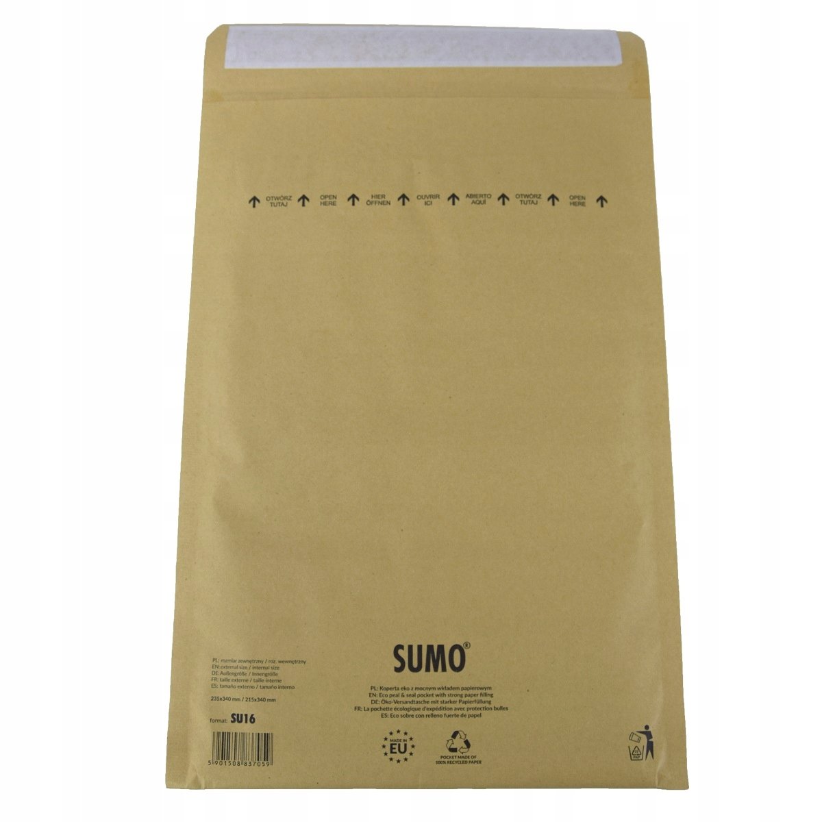 koperty na dokumenty 215x340 mm eko a4 brąz koperta SUMO 16 ochronna 10szt