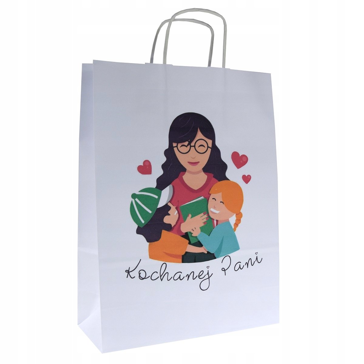 torba na prezent DZIEŃ NAUCZYCIELA 24x10x32 nadruk Kochanej Pani torebka x1