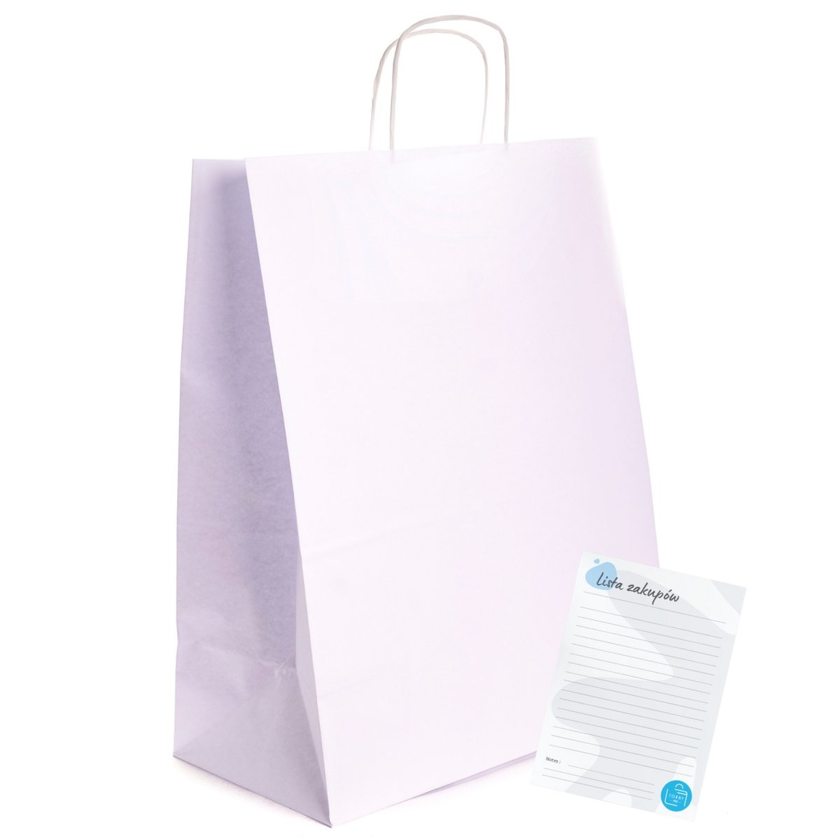 TORBA papierowe torby BIAŁE 35x18x44cm Torebki DUŻE do sklepu zakupy 175szt