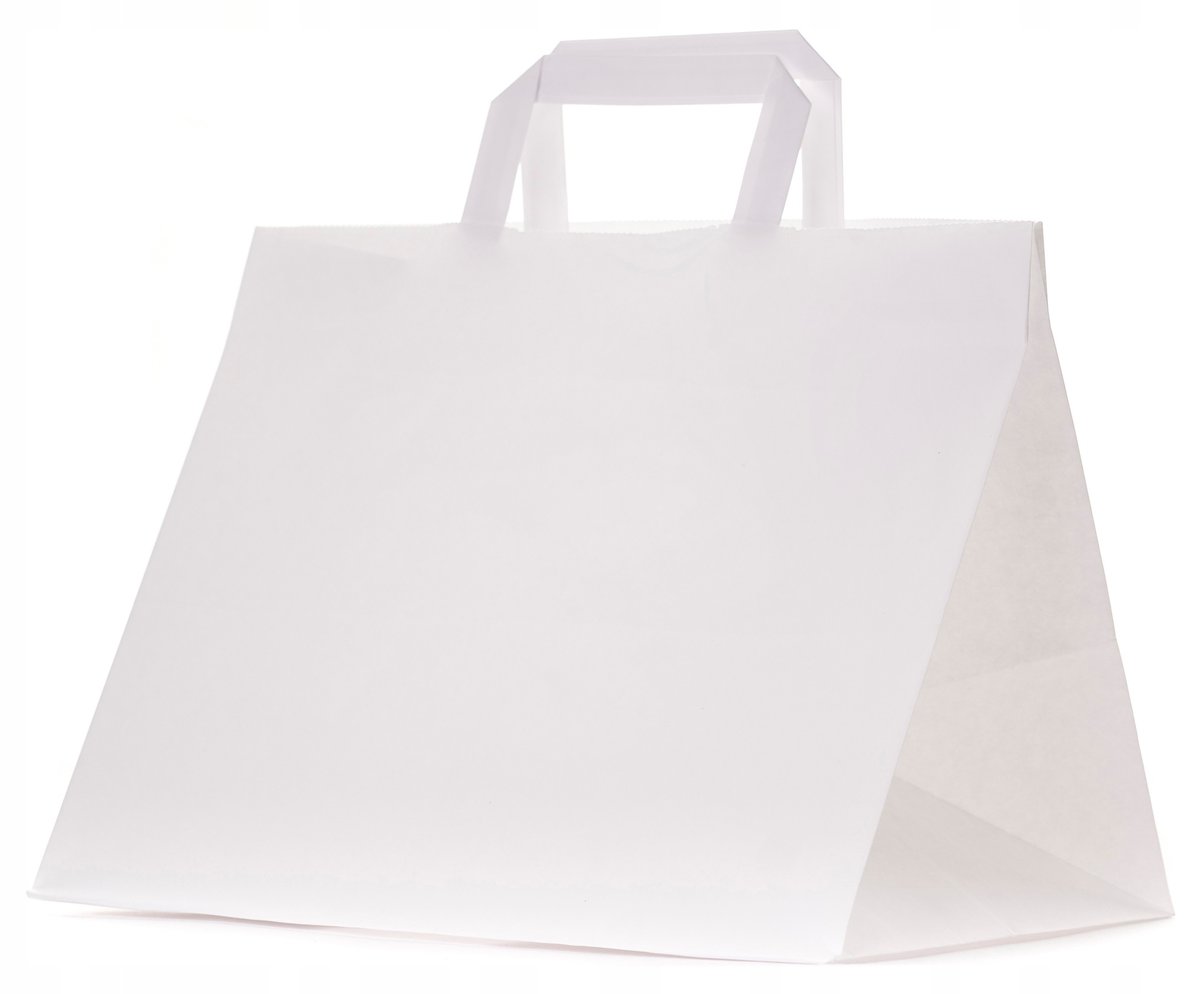 torba papierowa na wynos lunch box CATERINGOWE białe TORBY 32x22x25cm 25szt