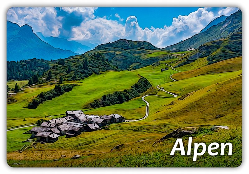 ALPY - Górskie domki - Osada - Magnes na lodówkę