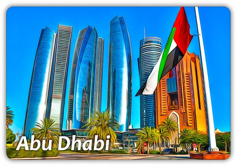 ABU DHABI - Etihad Towers - Wieżowce - Emiraty - Magnes na lodówkę