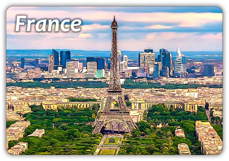 FRANCJA - Paryż - Panorama - Pola elizejskie - Magnes na lodówkę