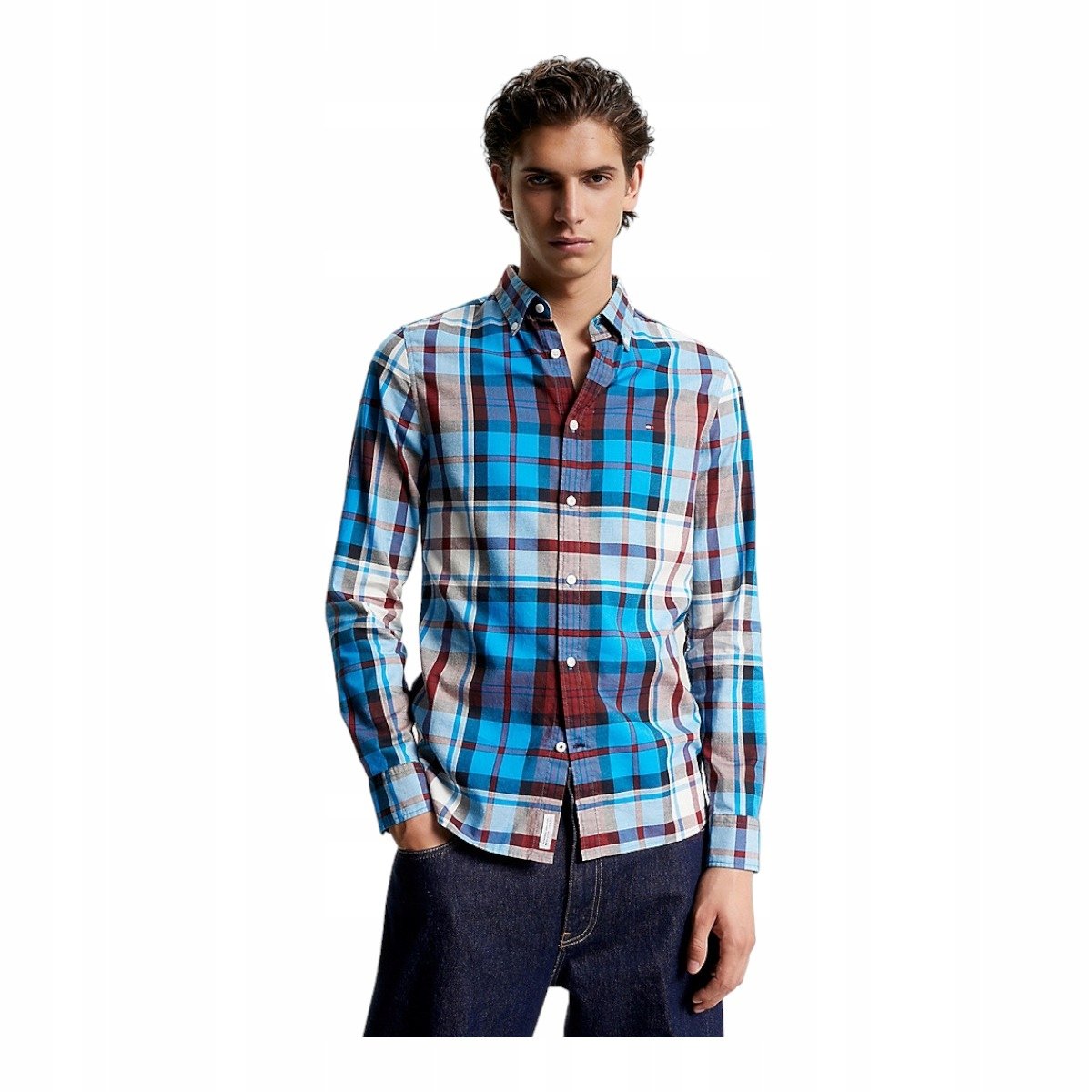 Tommy Hilfiger Koszula Męska Długi Rękaw Oxford Tommy Wielokolorowa R.M