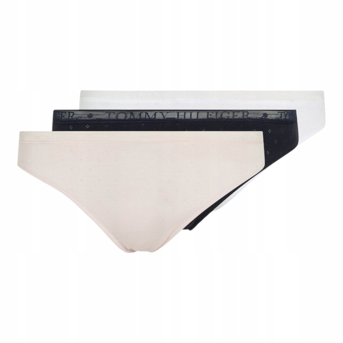 Tommy Hilfiger Bikini Damskie Majtki 3P Bikini Czarne/Białe/Rózowe R.S
