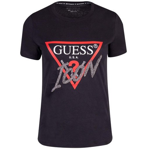 Guess Koszulka Damska T-Shirt Ss Cn Icon Tee Czarna R.S