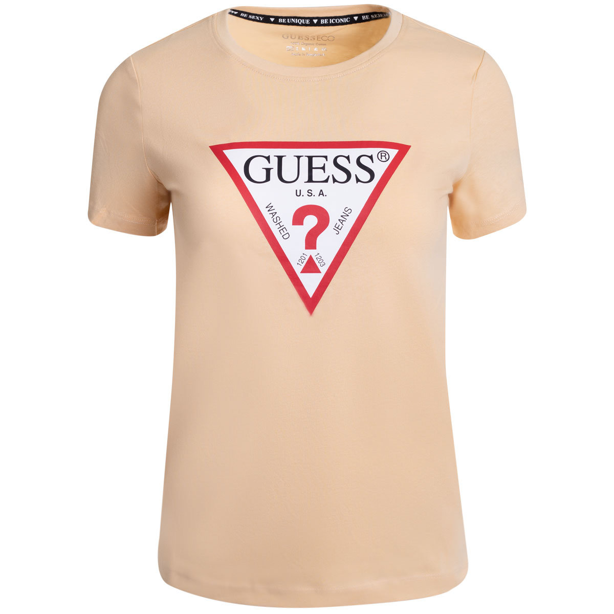 GUESS KOSZULKA DAMSKA T-SHIRT BEŻOWA r. XS