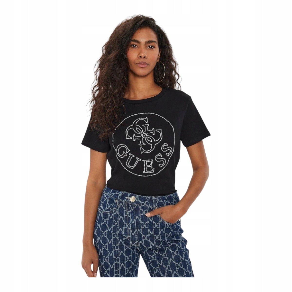 GUESS KOSZULKA DAMSKA T-SHIRT NOÉMIE SS T-SHIRT CZARNA r.XS